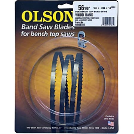 Olson Saw 55756 14 TPI Bench Top Band Saw Blade; 0.25 Wide X 56-18 Long In.